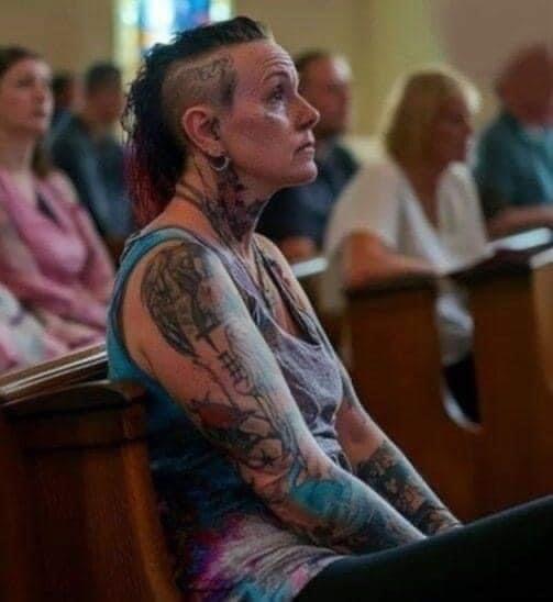 Feeling uncomfortable at church upon seeing someone with tattoos and piercings is understandable if it contrasts with personal expectations of modesty.