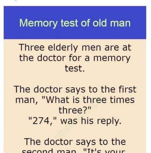 Memory test of old man