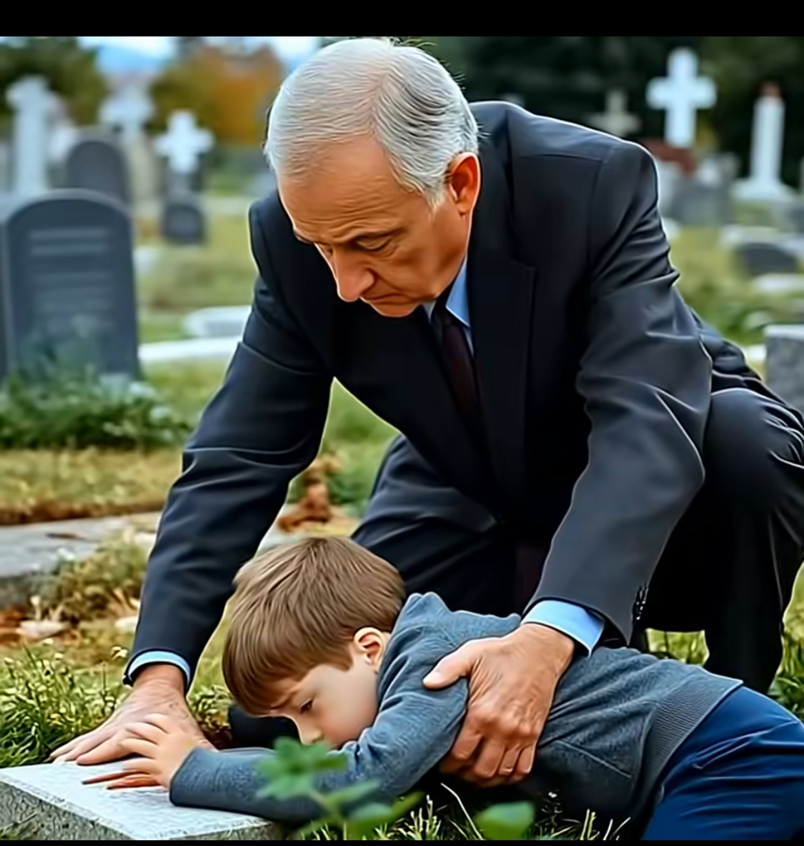 A wealthy businessman meets a mysterious boy at his son’s grave…