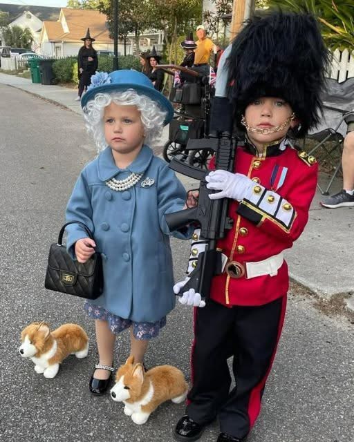 MY KIDS DRESSED UP FOR A LOCAL PARADE DURING OUR ENGLAND TRIP