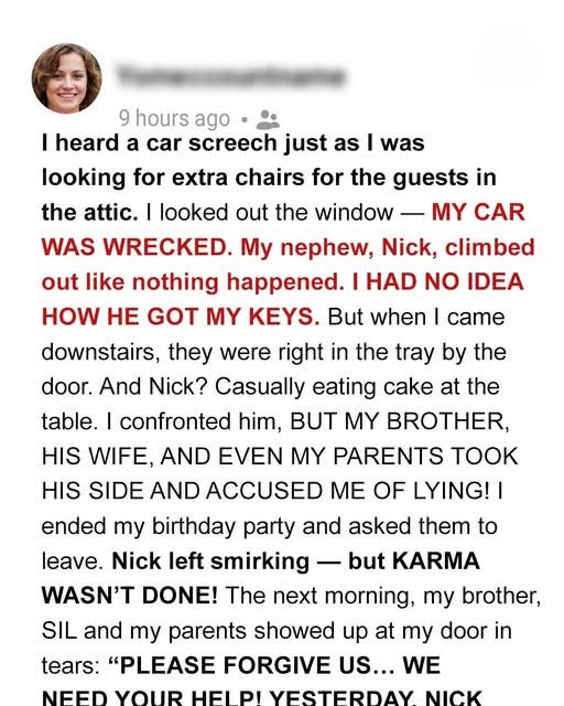My Nephew Crashed My Car—Then Karma Stepped In