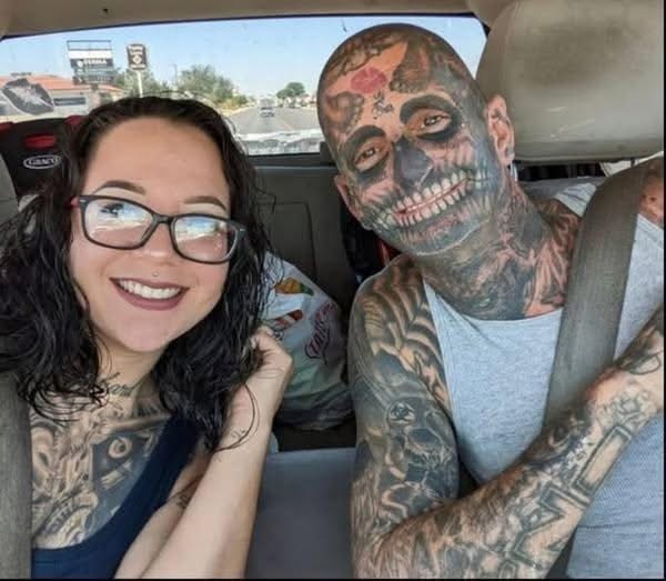 Heavily tattooed dad faces backlash before wife reveals the truth